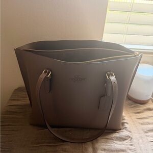 Coach Taupe Leather Tote Bag